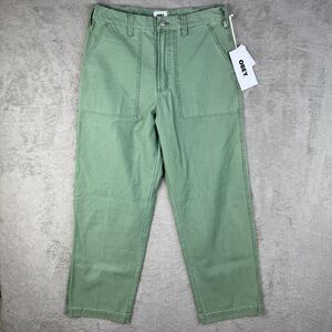 Obey Bigwig Baggy Utility Carpenter Pants Mens 31 Green Hammer Loop Workwear